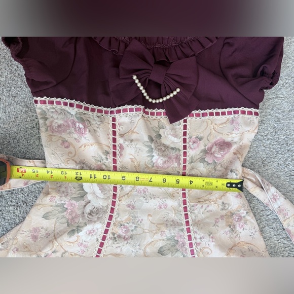 Bodyline Classic Lolita Floral Dress w/ Removable Bow – Size M - Picture 15 of 16